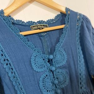 Love Stitch Royal Blue Tunic Size: M NWT